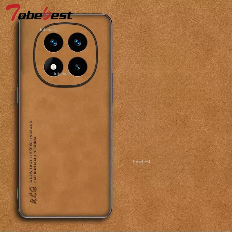 Luxury Sheepskin Leather Case On For Xiaomi Redmi Note 14 Pro Plus 14C 4G 5G Ultra Retro Business Back Cover Funda