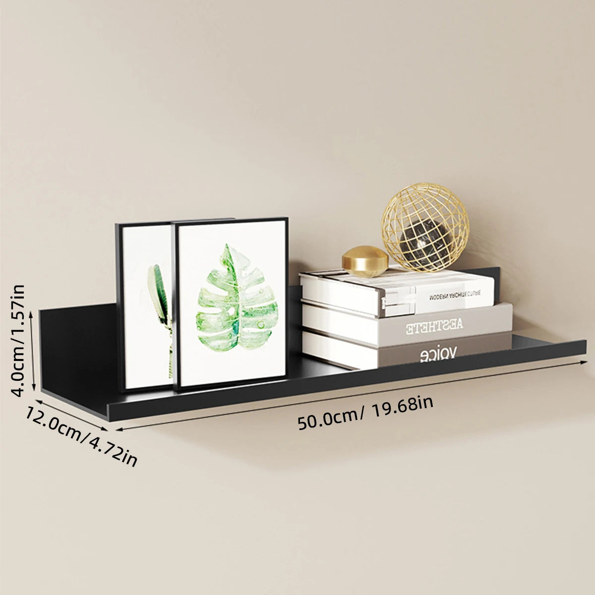 Aluminum Alloy Living Room Floating Shelves Bedroom Decoration Wall Shelves Bathroom Shelf Books Plants Ledge