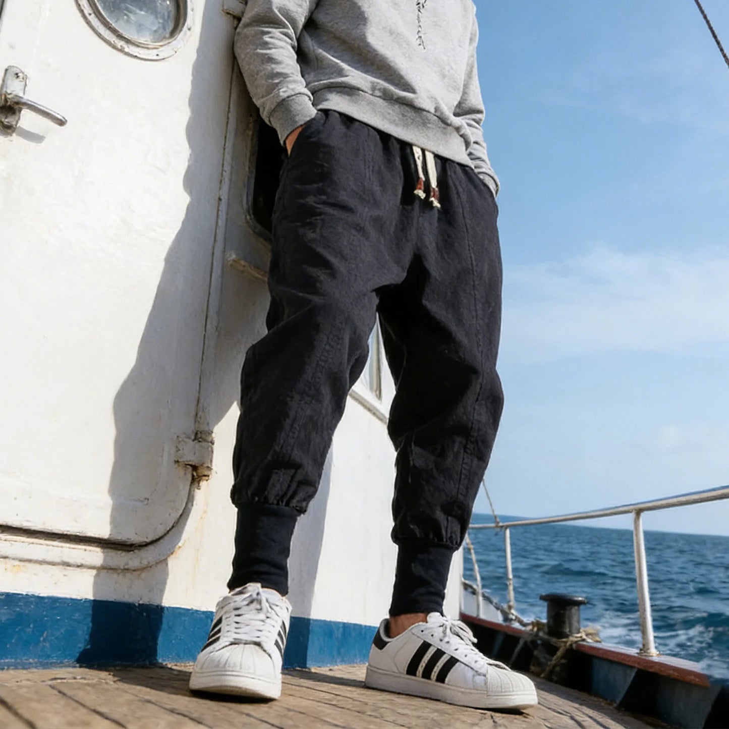 FGKKS Men Pants Brand New Chinese Style Man Jogging Straight Cotton Sweats pants Quality Male Trousers