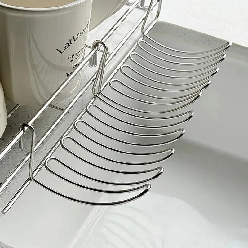 1/2pcs Stainless Steel Drain Basket Expansion Small Hanging Rack Storage Rack Storage Basket Stainless Steel Home Goodies