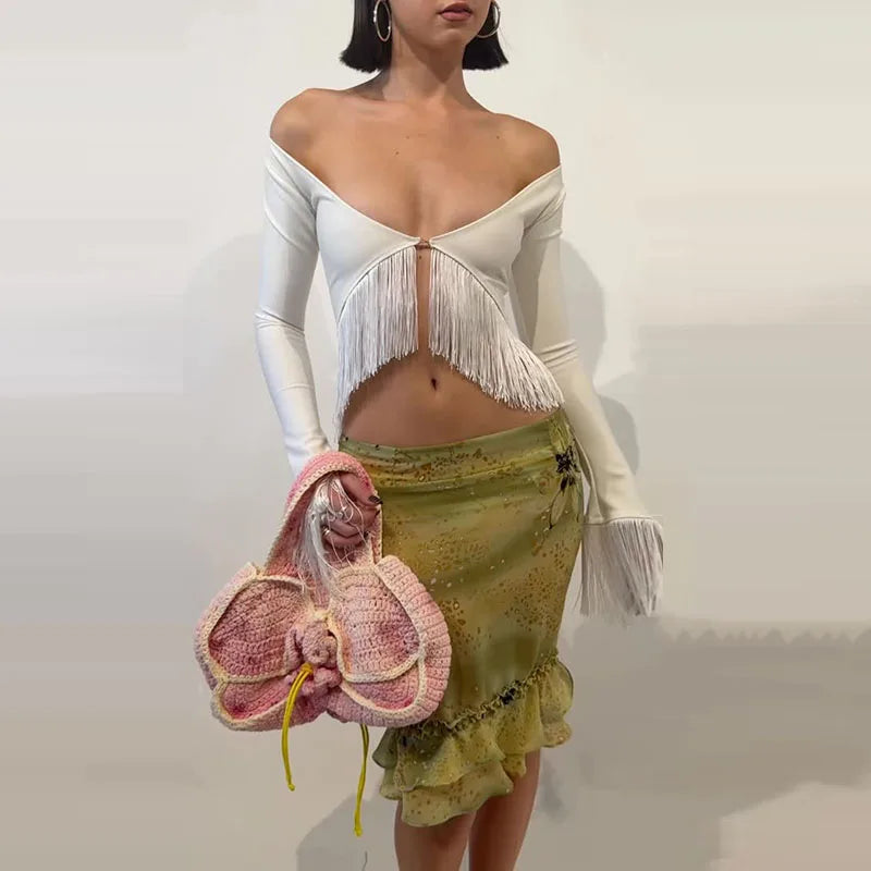 Solid Satin Women Fringe Top Cross Halter Neck Sleeveless Off Shoulder Backless Fashion Crop Tank Tops 2026 Summer Chic Outfits
