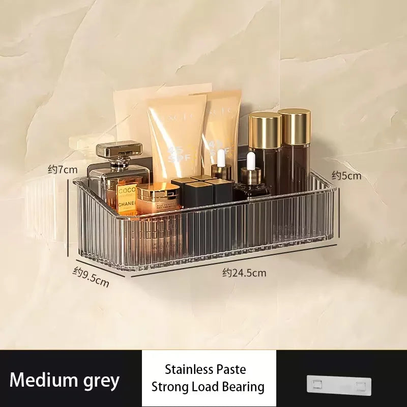 Punch-free Light Luxury Bathroom Storage Rack Toilet Wash Basin Wall Mount Toilet Wall Cosmetics Storage Rack