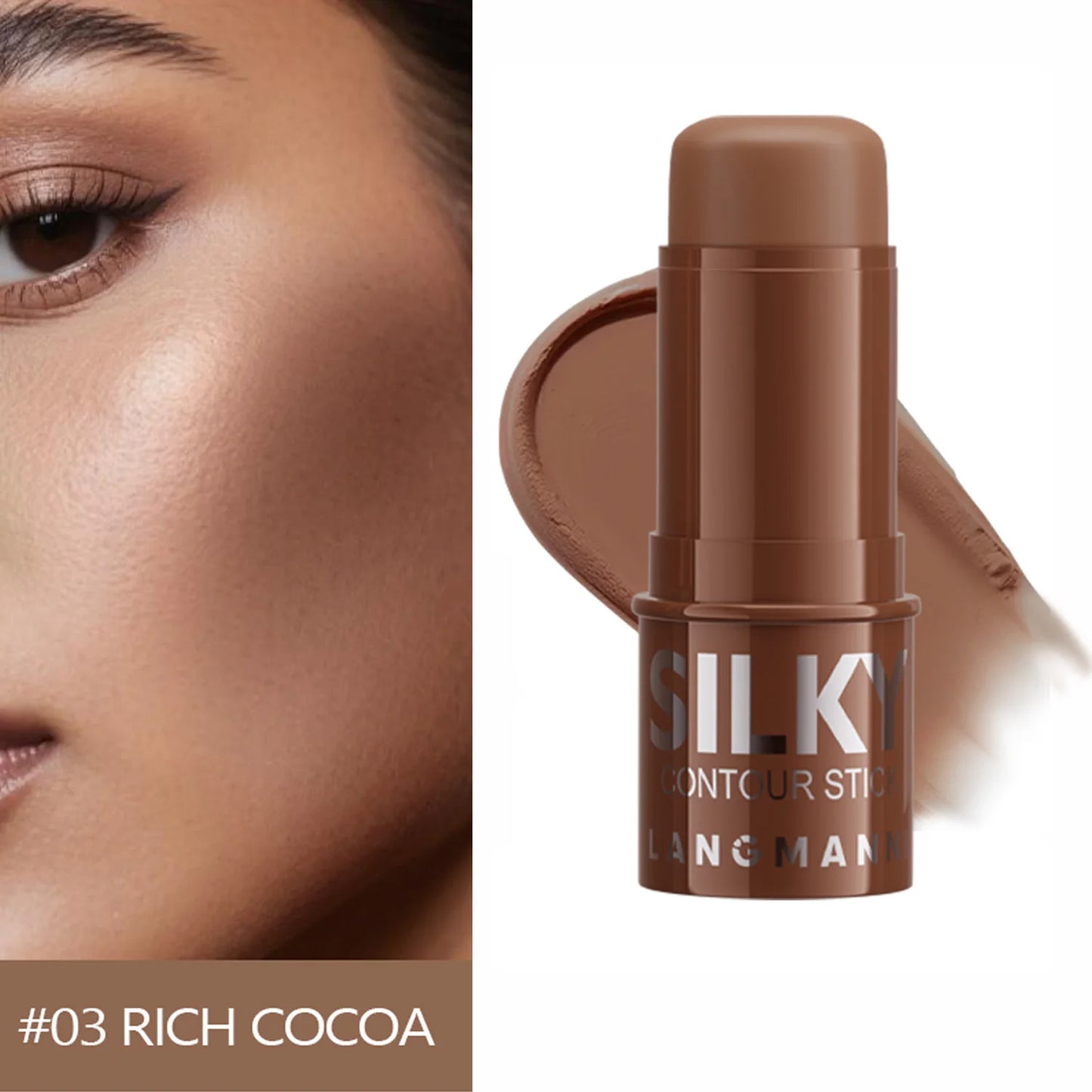 LANGMANNI Tri-Color Multi-Functional Face Brightening Contour Stick Contouring & Brightening Skin-Perfecting Stick