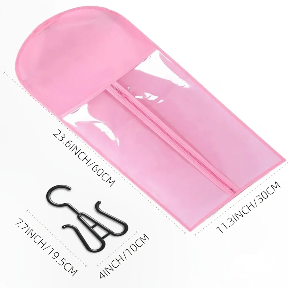 1/3/6pcs Premium Wig Storage Bags with Sturdy Metal Hangers - Black Transparent Design for Multiple Wigs & Hair Extensions