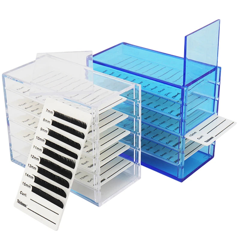 5 Layers Eyelash Extensions Storage Box Acrylic Pallet Lash Organizer Holder Display Stand False Lashes Grafting Makeup Tools