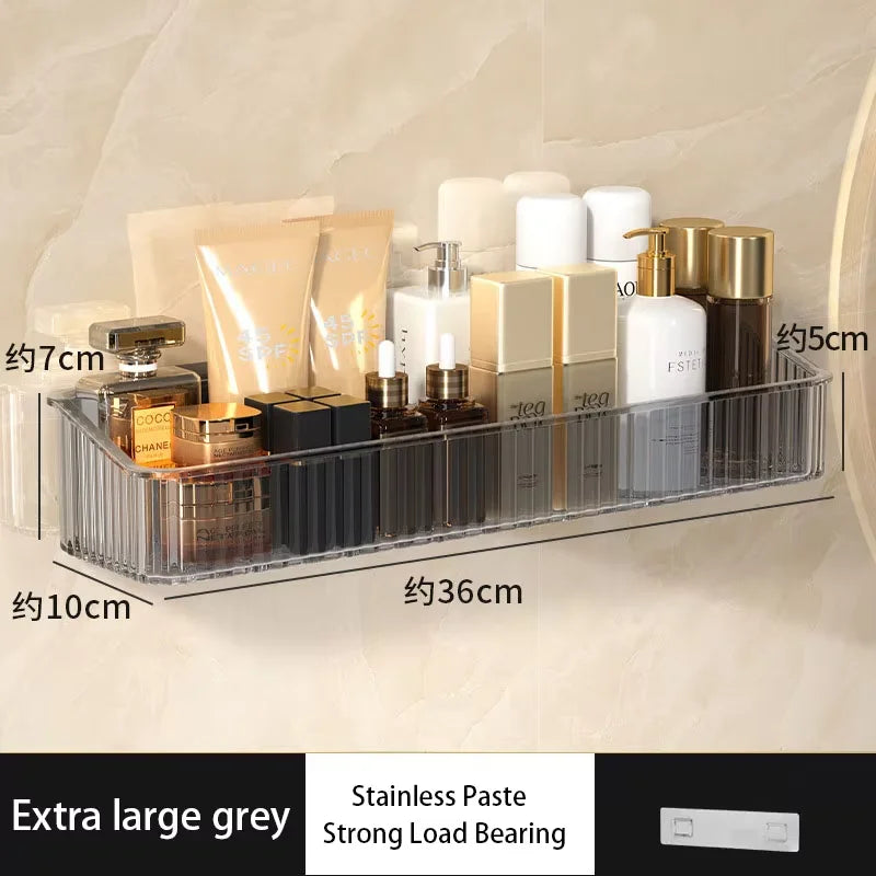 Punch-free Light Luxury Bathroom Storage Rack Toilet Wash Basin Wall Mount Toilet Wall Cosmetics Storage Rack