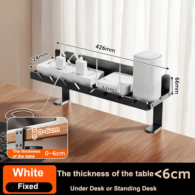 Under Desk Cable Management Tray No Drill 2 Hole Cable Tray with Wire Management Cord Organizer Desk Organizer Standing Desk