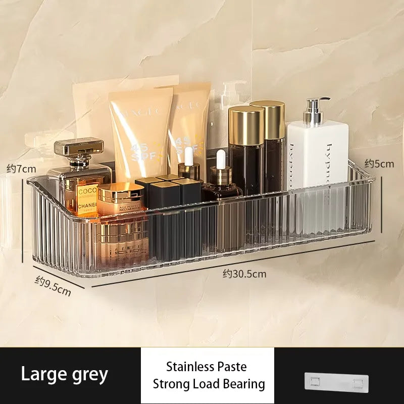 Punch-free Light Luxury Bathroom Storage Rack Toilet Wash Basin Wall Mount Toilet Wall Cosmetics Storage Rack