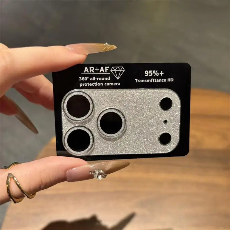 Glitter Bling Full Camera Shield Protector For iPhone 17 Pro 17 ProMax 17 Lens Guard Tempered Glass Film Ring Back Cover