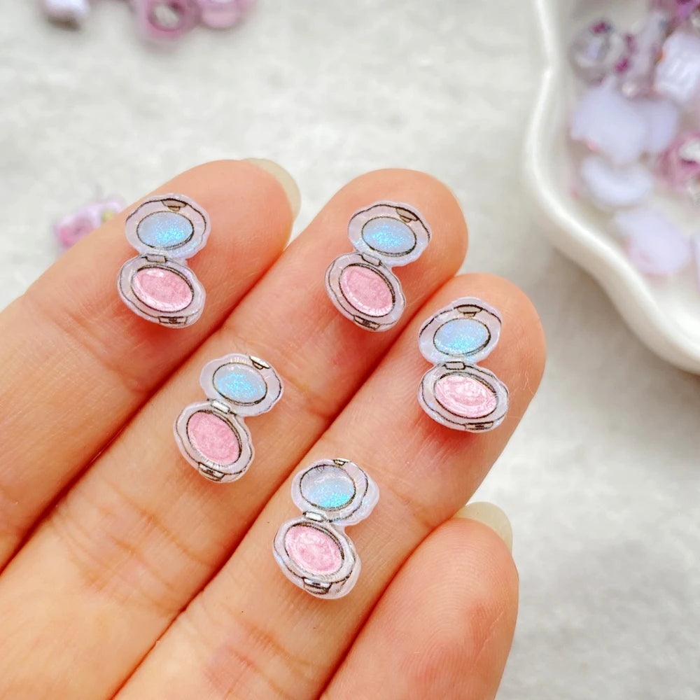 50Pcs Mixed Resin Kitten makeup mirror, camera, book Charms Rhinestones DIY Craft For Nail 3D Decorations Jewelry