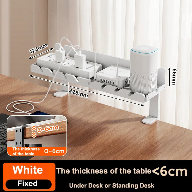 Under Desk Cable Management Tray No Drill 2 Hole Cable Tray with Wire Management Cord Organizer Desk Organizer Standing Desk