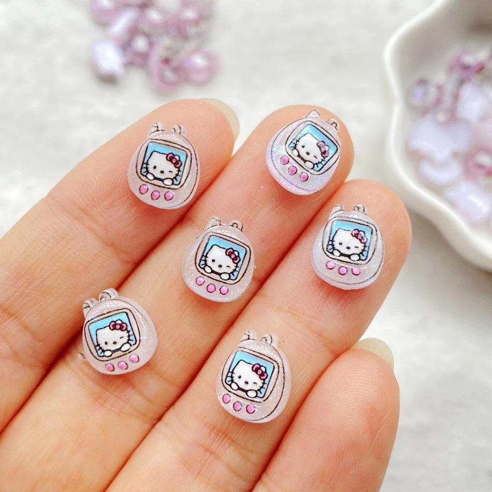 50Pcs Mixed Resin Kitten makeup mirror, camera, book Charms Rhinestones DIY Craft For Nail 3D Decorations Jewelry