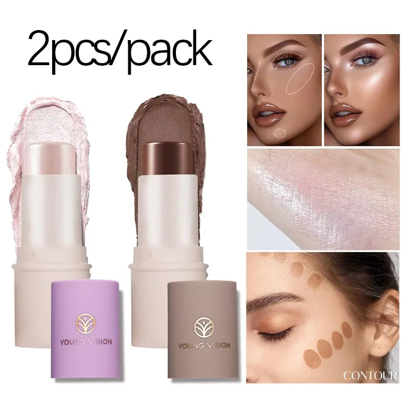 LANGMANNI Tri-Color Multi-Functional Face Brightening Contour Stick Contouring & Brightening Skin-Perfecting Stick