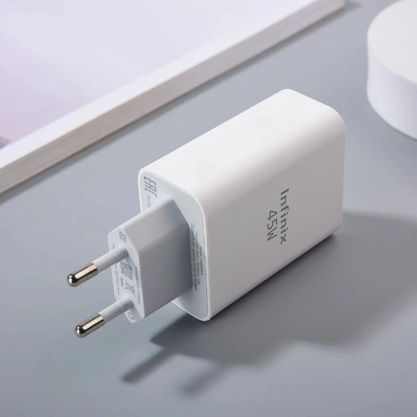 Infinix 45W Charger EU Plug Super Fast Charging Wall Power Adapter For Infinix GT 20 30 Pro Note 50 40 30 Hot 60 Pro Ze