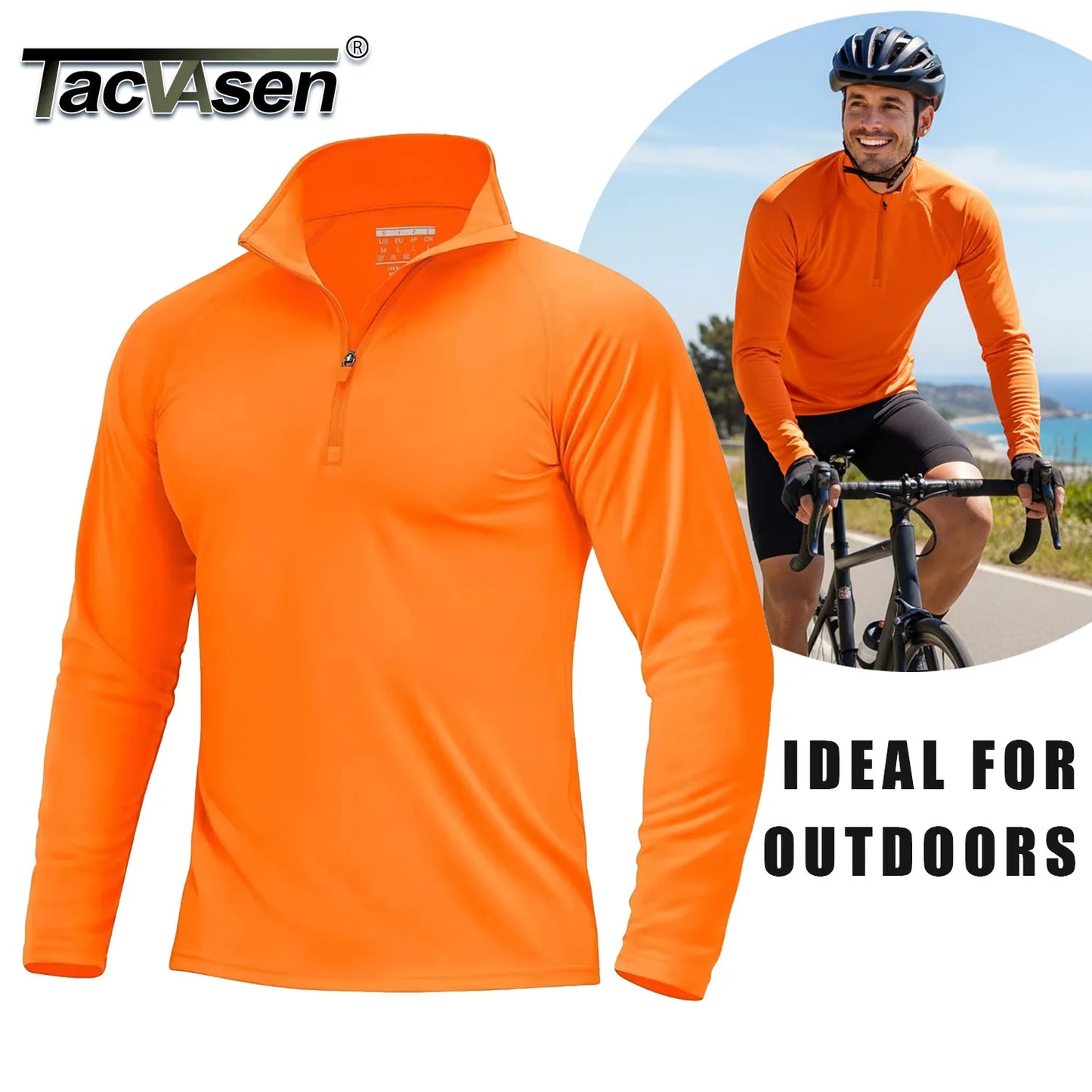 TACVASEN UPF50+ UV Protection T-Shirt Mens Lightweight Long Sleeve Quick Dry Fishing Shirt Outdoor Hiking Workout Rash Guards