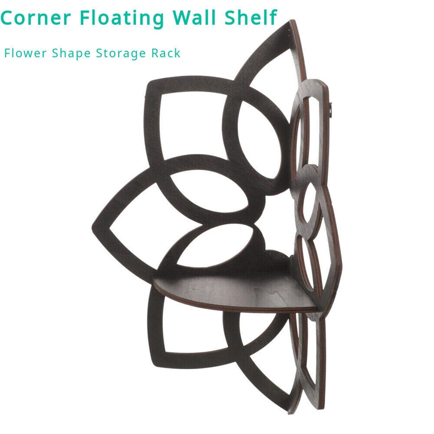 Flower Shape Corner Shelf Wood Floating Shelves for Home Kitchen Living Room Decor Boho Wall Shelves Modern Style Storage Rack