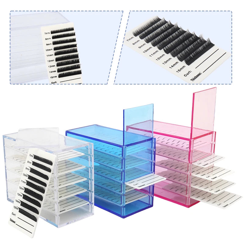 5 Layers Eyelash Extensions Storage Box Acrylic Pallet Lash Organizer Holder Display Stand False Lashes Grafting Makeup Tools