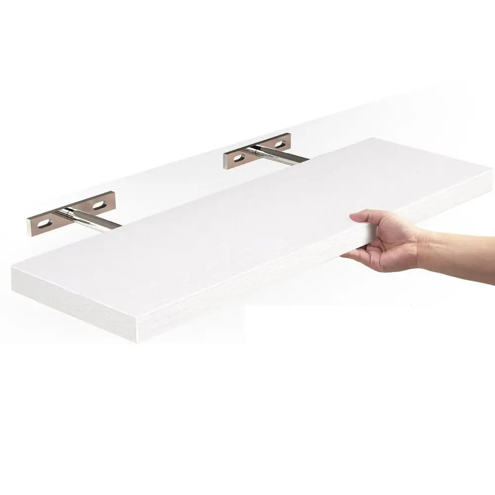 Wooden Hanging Storage Rack Durable Wall Mounted Hanging Wall Shelves Sturdy Invisible Brackets Floating Shelves for Home Decor