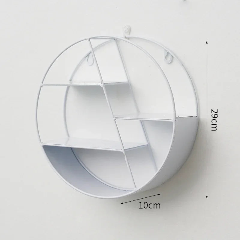 Wall Mounted Floating Shelves Decorative Shelves Circular Storage Rack Creative Plant Flower Pot Tray Nordic Home Decoration