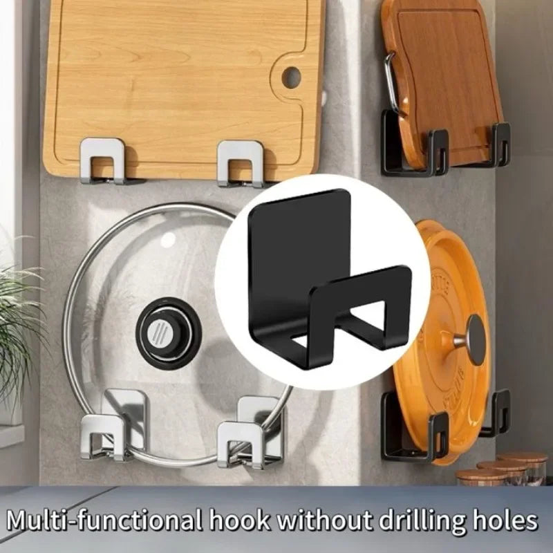 Metal Self Adhesive Hook Sink Sponge Storage Holder Kitchen Holder Stainless Steel Sink Lid Dish Rack Kitchen Wire Rag Organizer