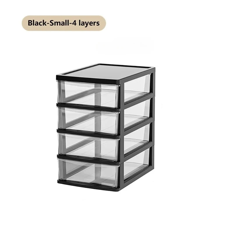 4 -Layer Transparent Desktop Storage Box,Suitable for Organizing Office Supplies, Stationery,Handmade Materials