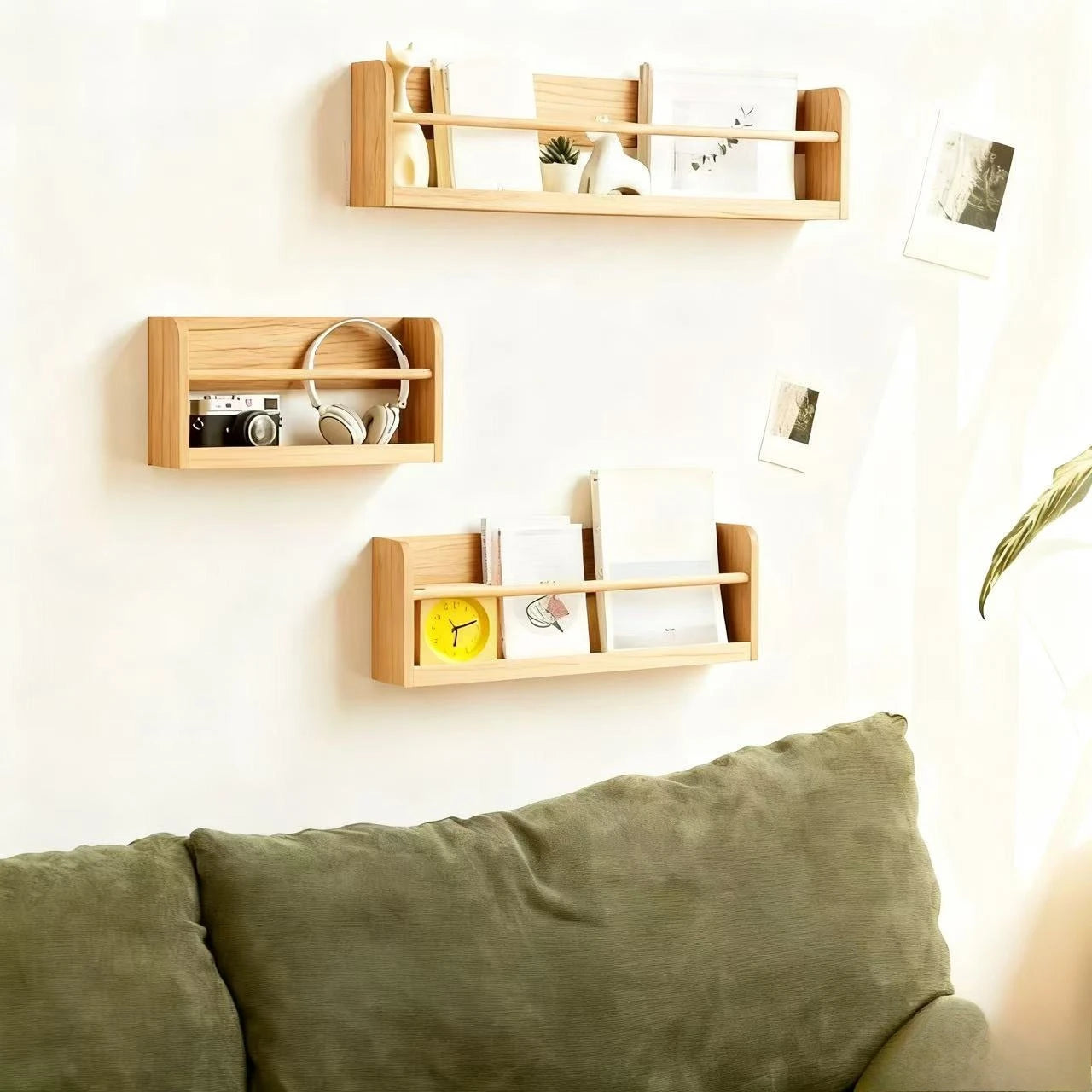 Wood Floating Shelves Wall Nursery Book Shelves Kids Bookshelf for Living Room Bedroom Decor Kitchen Spice Bathroom Storage Rack