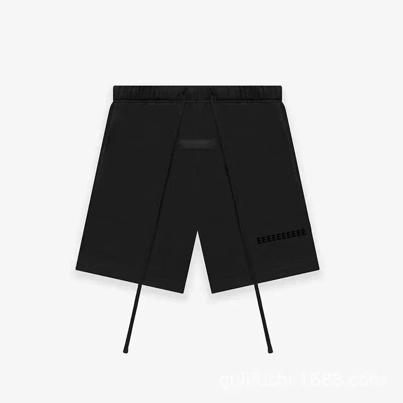 Fashion Double Line Matching Set Men's Drawstring Pants Luxury Design Plush Letter Pants High Street Couple Oversized Pants Set