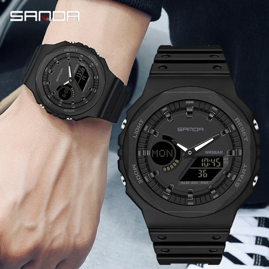 SANDA 2022 New Fashion Casual Quartz Women's Watches Luxury Digital Women Watch 5ATM Waterproof Female Clock Relogio Feminino