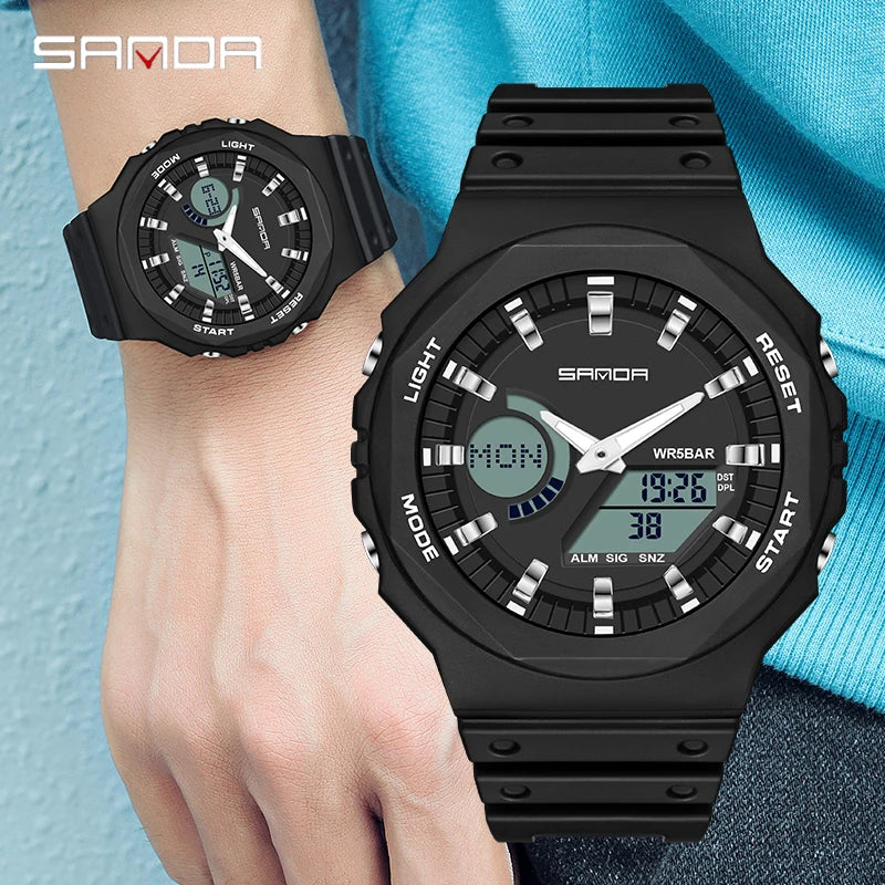 SANDA 2022 New Fashion Casual Quartz Women's Watches Luxury Digital Women Watch 5ATM Waterproof Female Clock Relogio Feminino