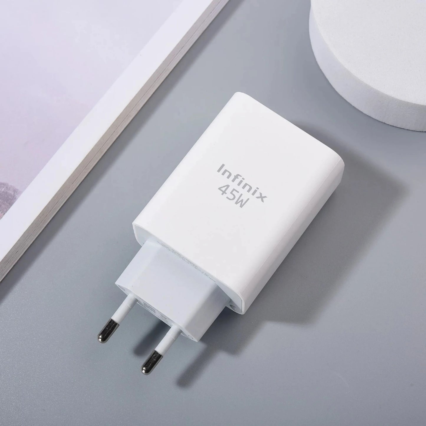 Infinix 45W Charger EU Plug Super Fast Charging Wall Power Adapter For Infinix GT 20 30 Pro Note 50 40 30 Hot 60 Pro Ze