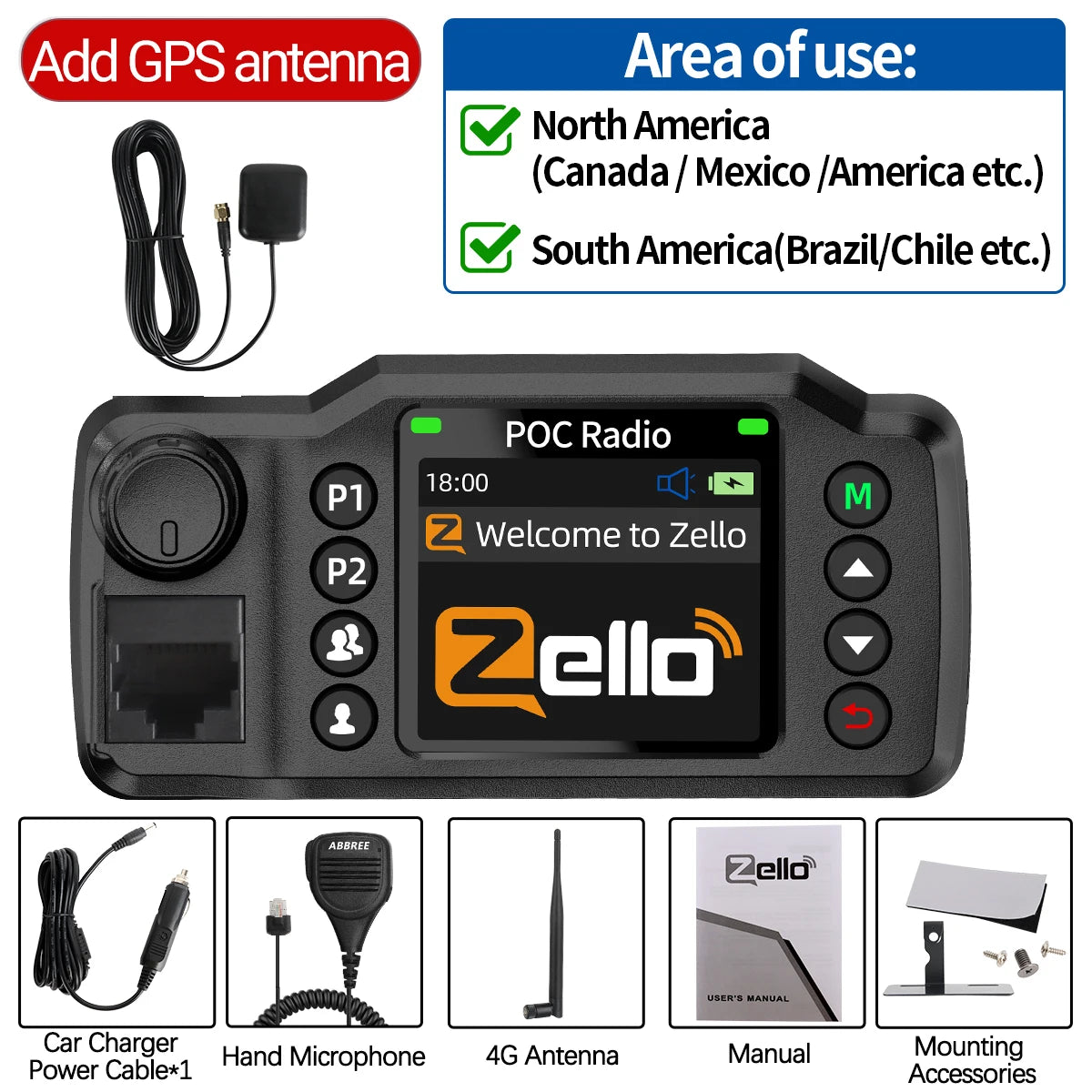 ABBREE GP-8900 Plus Mini POC Network Car Radio Zello GPS Long Distance 4G Android WiFi Dual SIM For Vehicle Fleet Search&Rescue