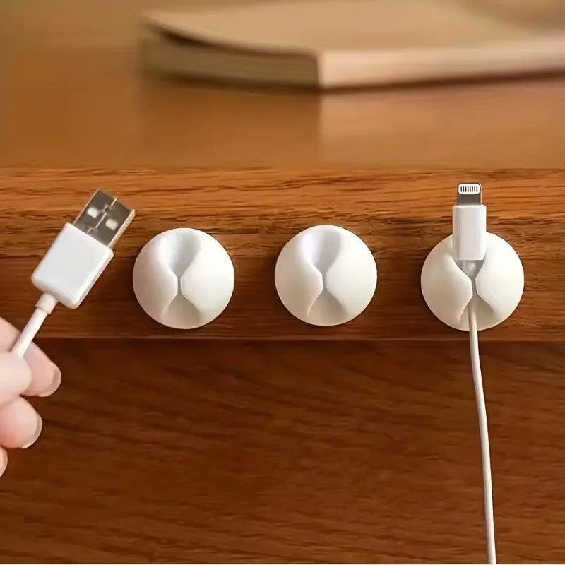 Desktop Cable Clips Portable Adhesive Cable Management Charger Wire Holder Clips Cord Organizers for Home Office Car Nightstand