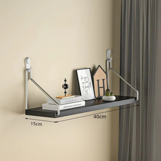 Aesthetic Decor Wooden Material Wall Shelf Wall Mounted No-Punch Design Wall Display Hanging Organizers Floating Shelves Bedroom