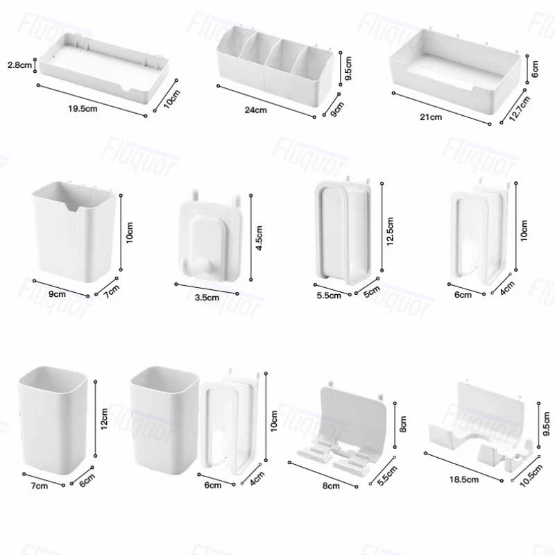 Cream Style Wall-Mounted Pegboard Organizer – DIY Storage Panel with Hooks, Shelves & Racks for Kitchen, Bedroom, Office