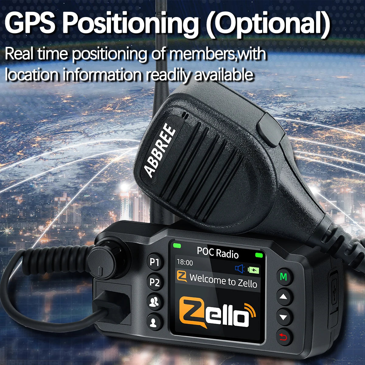 ABBREE GP-8900 Plus Mini POC Network Car Radio Zello GPS Long Distance 4G Android WiFi Dual SIM For Vehicle Fleet Search&Rescue