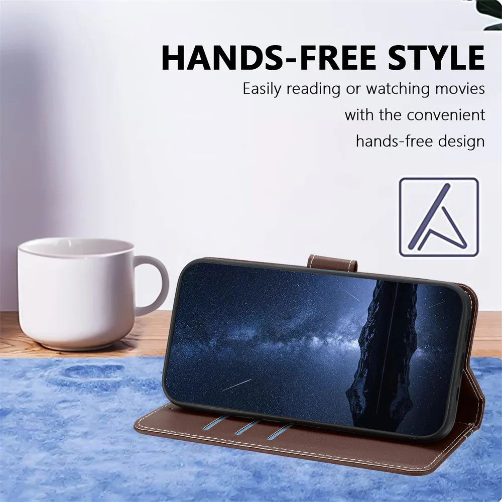 Luxury Leather Magnetic Flip Wallet Book Case For Xiaomi Redmi Note 15 14 13 Pro 4G 5G Redmi Note 15 14 13 Pro Plus Cover Fundas