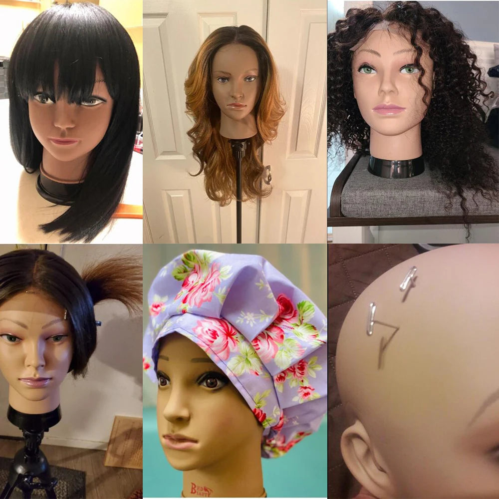Mannequin Head With Tripod For Making Wig Hat Glasses Mask Display Cosmetology Manikin Head For Makeup Practice Wig Install Kit