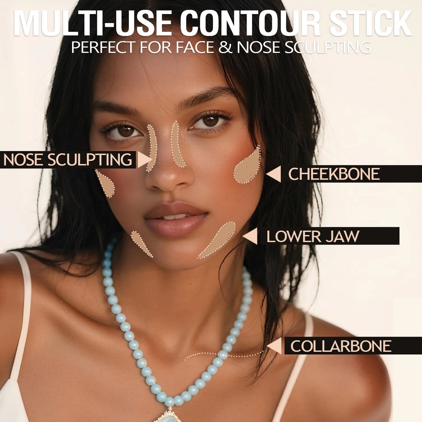 LANGMANNI Tri-Color Multi-Functional Face Brightening Contour Stick Contouring & Brightening Skin-Perfecting Stick