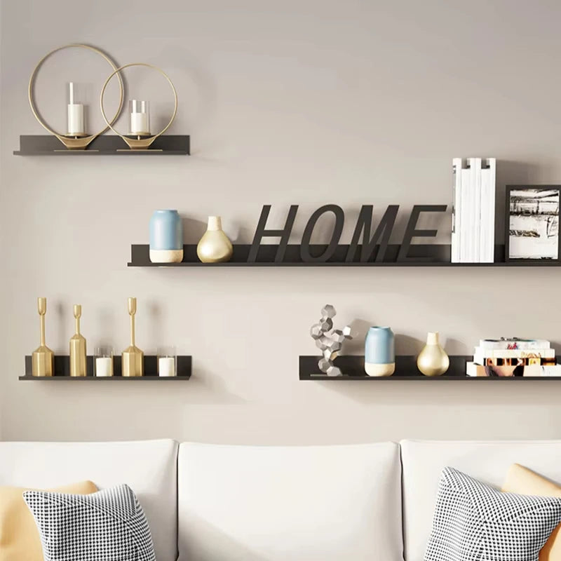Aluminum Alloy Living Room Floating Shelves Bedroom Decoration Wall Shelves Bathroom Shelf Books Plants Ledge