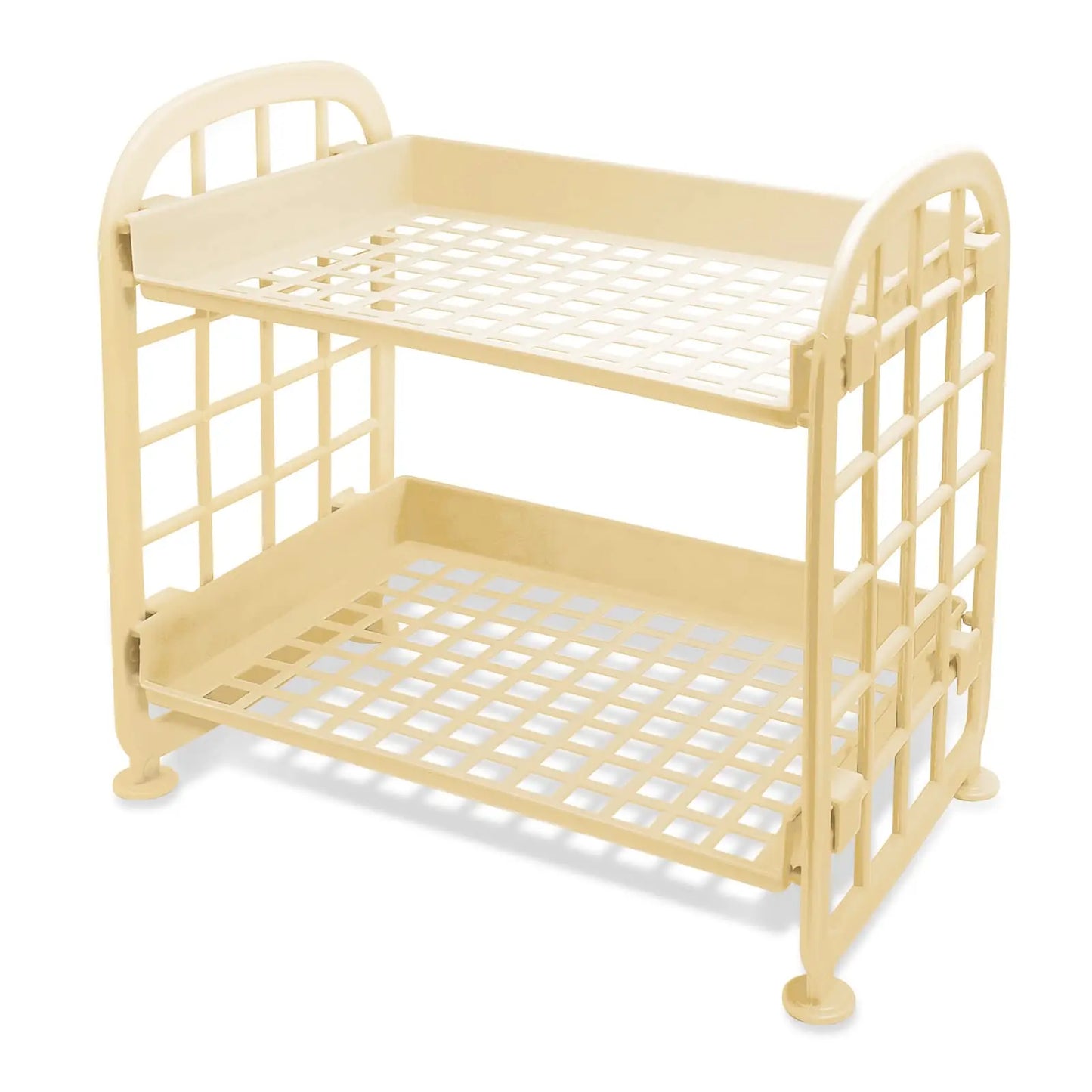 2-Tier Multifunctional Plastic Shelf Makeup Organizer for Skincare Office Kitchen Bedroom Bathroom Two Layer Hollow Storage Rack