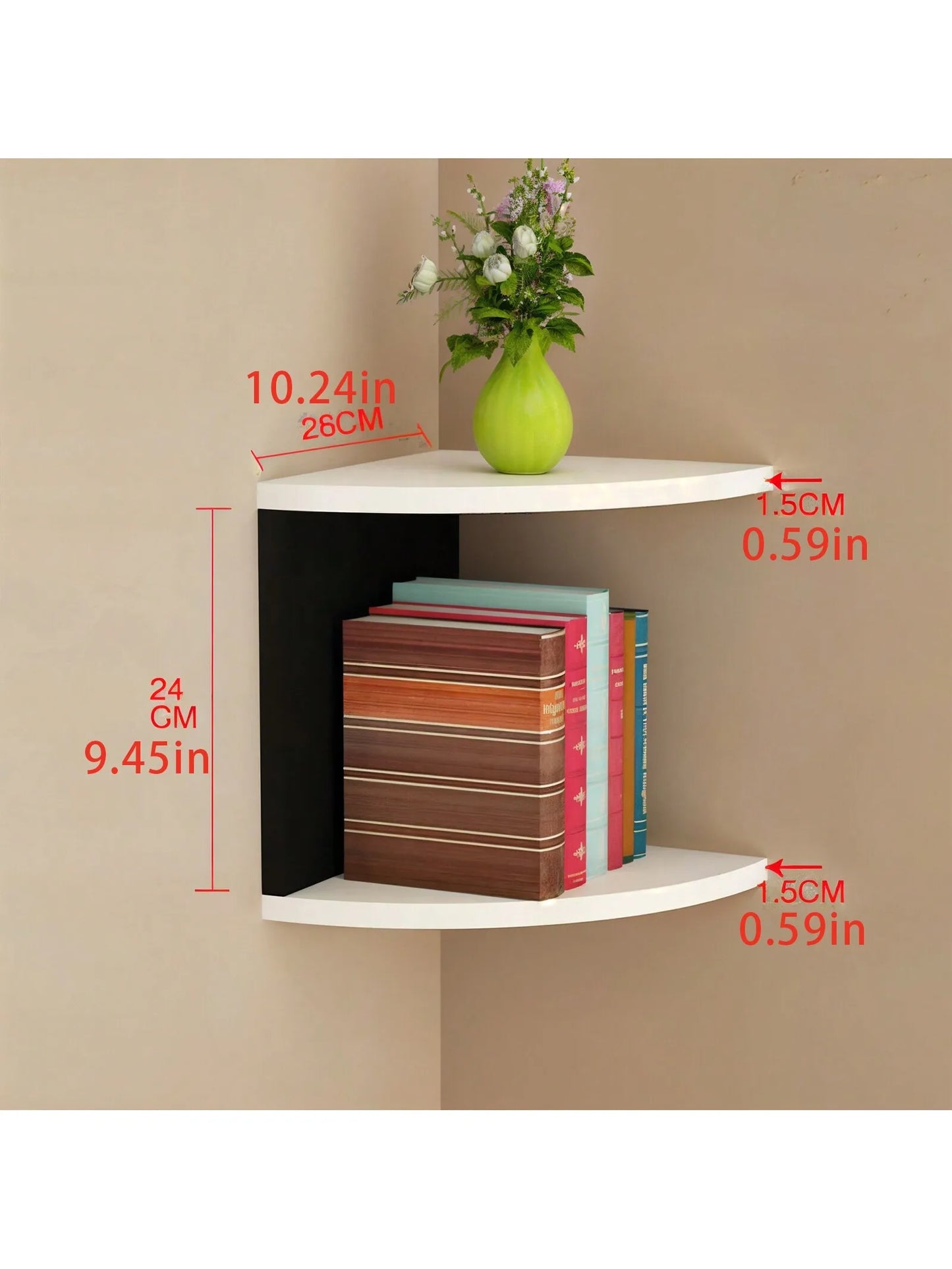 2/5-tier Wall Shelf Corner Bookshelf Shelf Corner Floating Shelves Kitchen Organizers Storage Living Room Home Decorations Gift